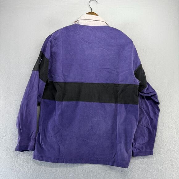 vintage Kansas State Rugby Shirt Men's Medium Purple Faded Spellout Logo 90s - Picture 8 of 10